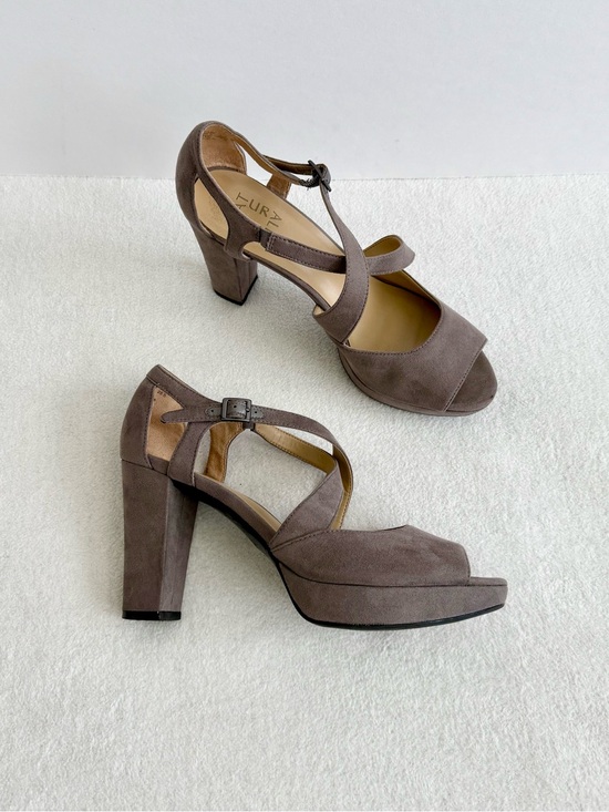 Naturalizer Shoes - Naturalizer Platform Block Heel Sandals Size 8.5 Taupe Strappy